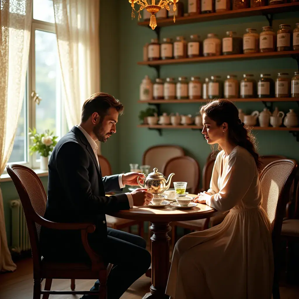 Egy szép tányér, rajta szívbarát teafilterek és gyógynövények.