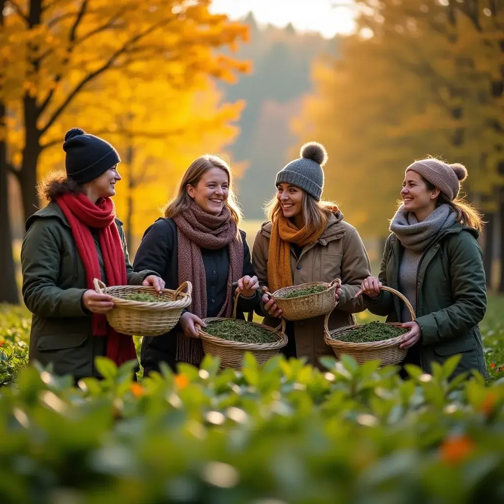 A tea elkészítésének folyamata, friss gyógynövényekkel.